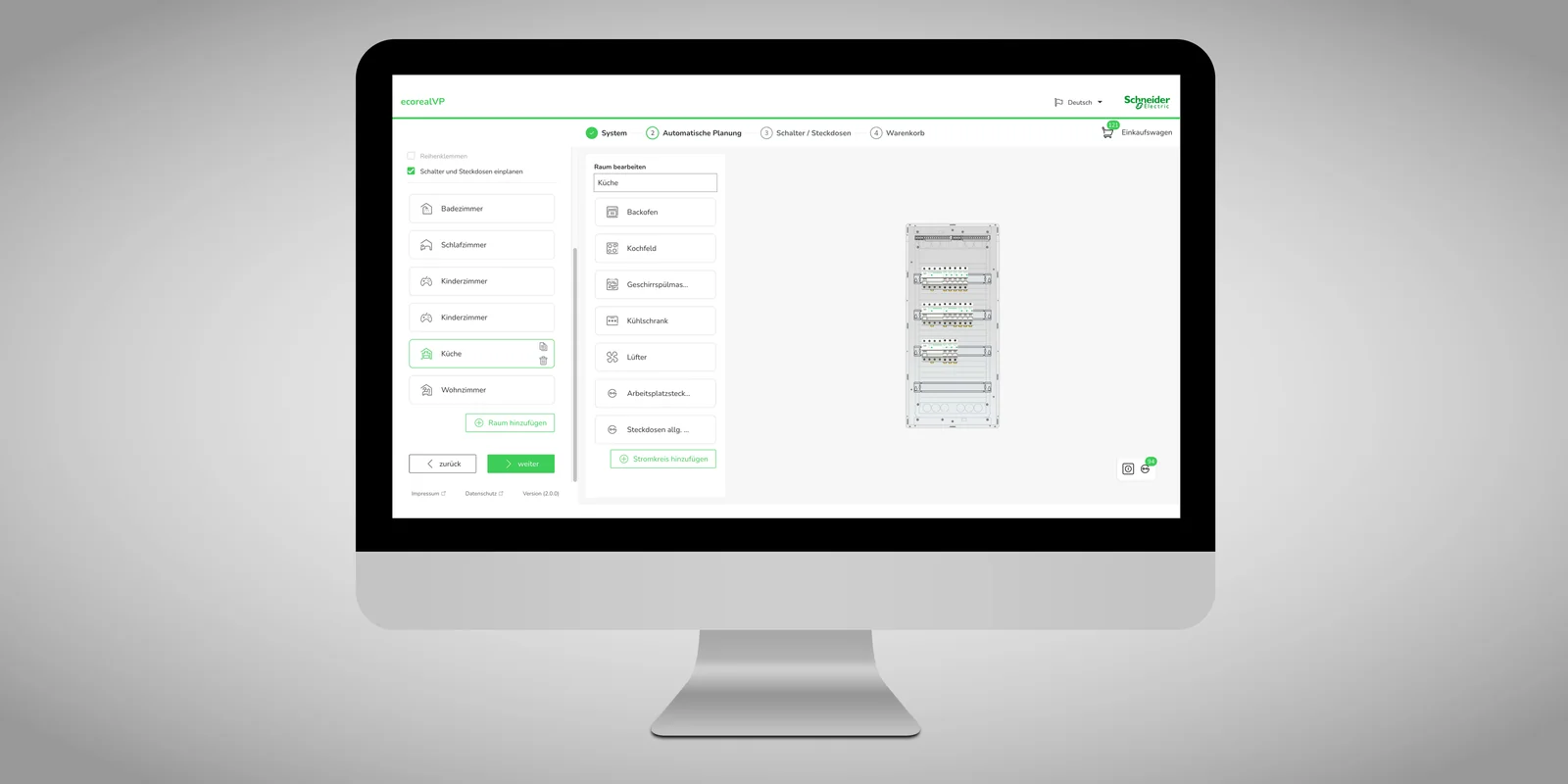 Verteilerplatz-Konfigurator ecorealVP für Schneider Electric