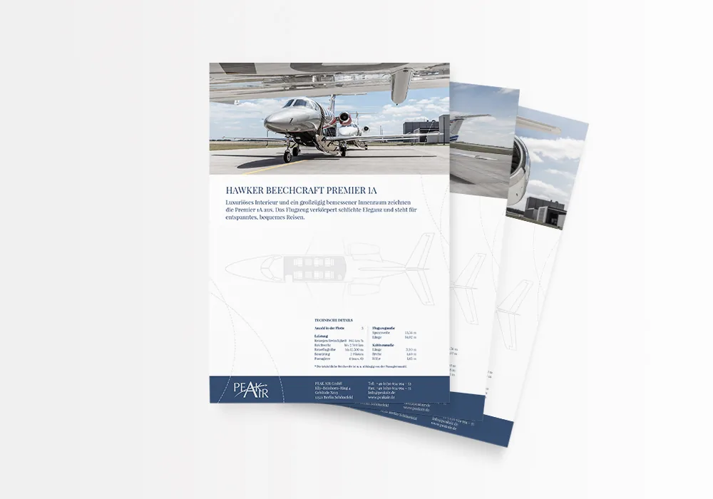 Imagebroschüre Faszination Air Charter für PEAK AIR