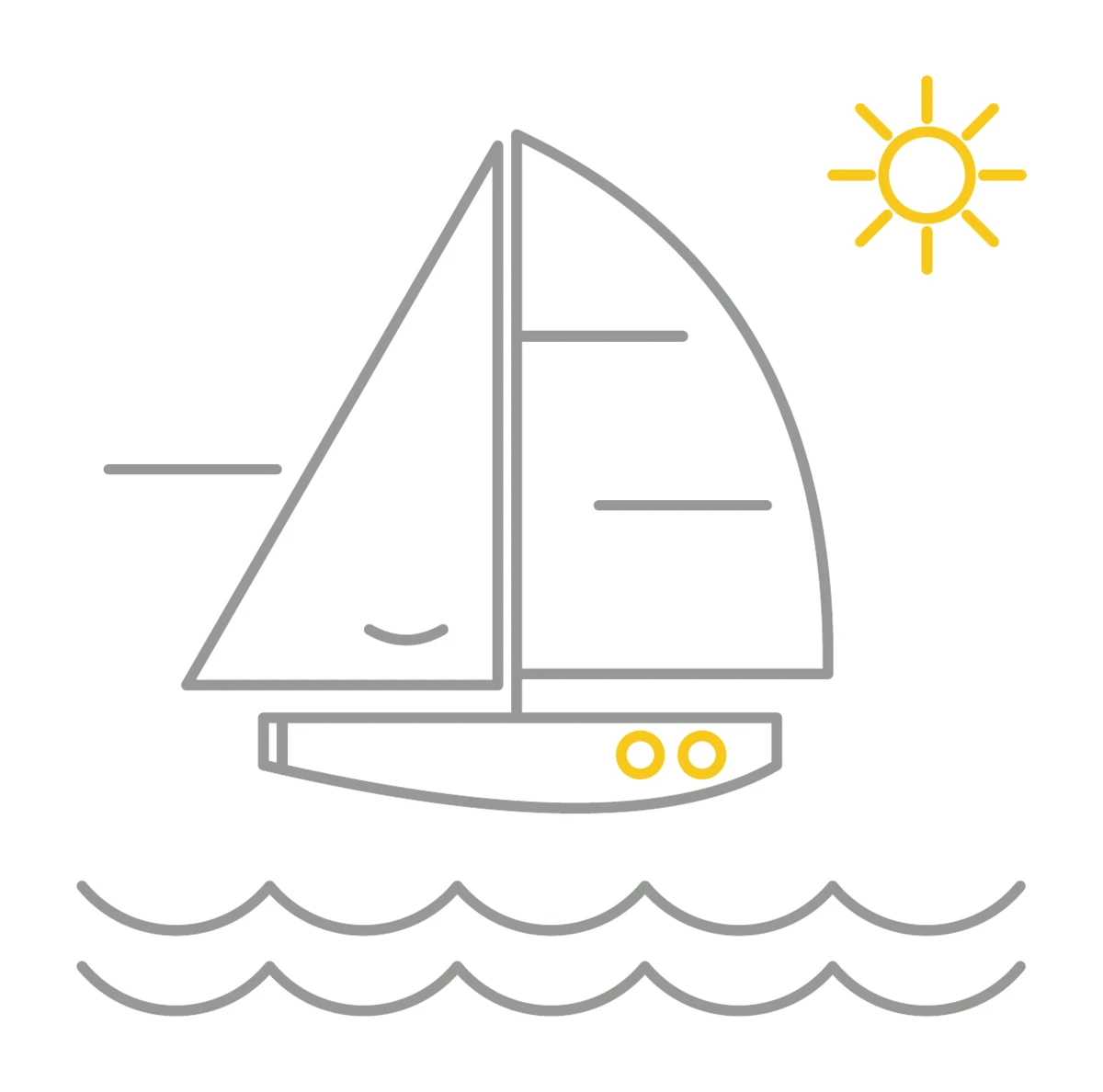 Einzel-Illustration Segelboot aus dem Stadtwerke-Strausberg-Icon-Set