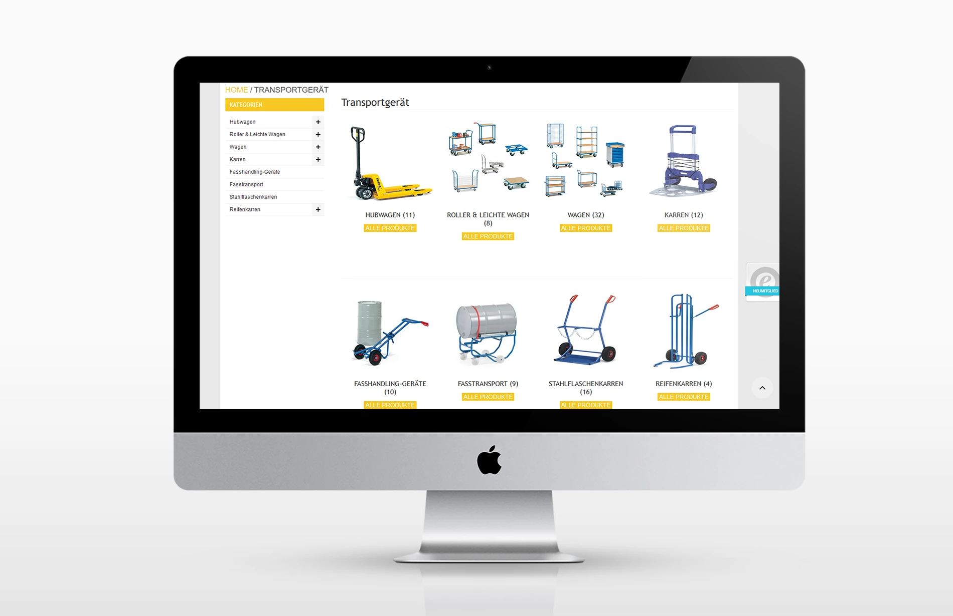 Onlineshop des Lean Production Shop auf Magento