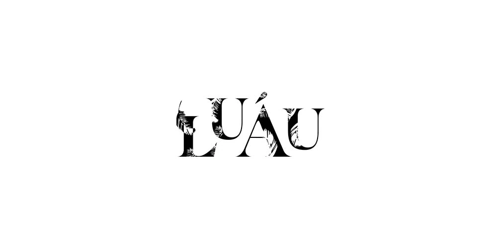 Logo LUAU – Schriftzug mit floralem Ornament