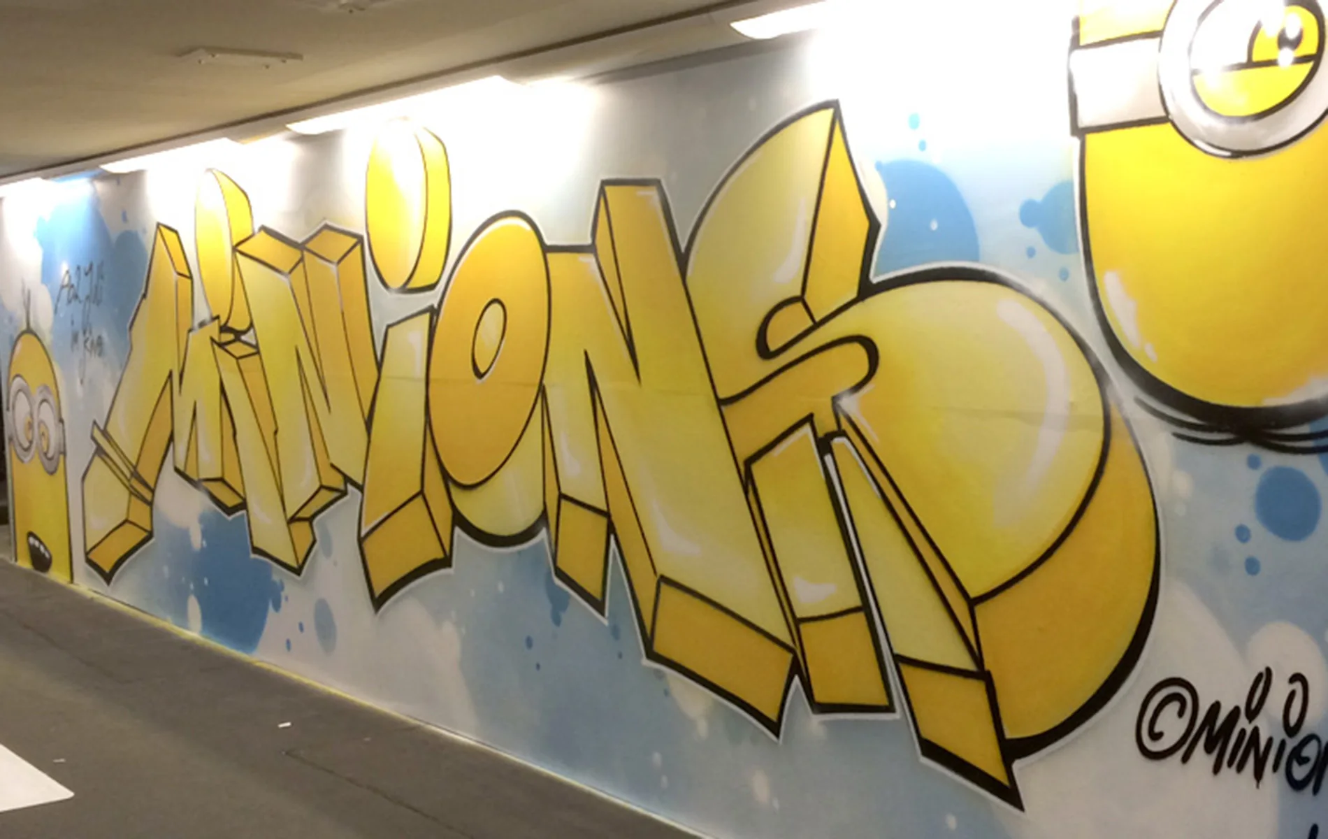 Werbeproduktion von brandhands – Minions-Graffiti zum Kinostart in Berlin