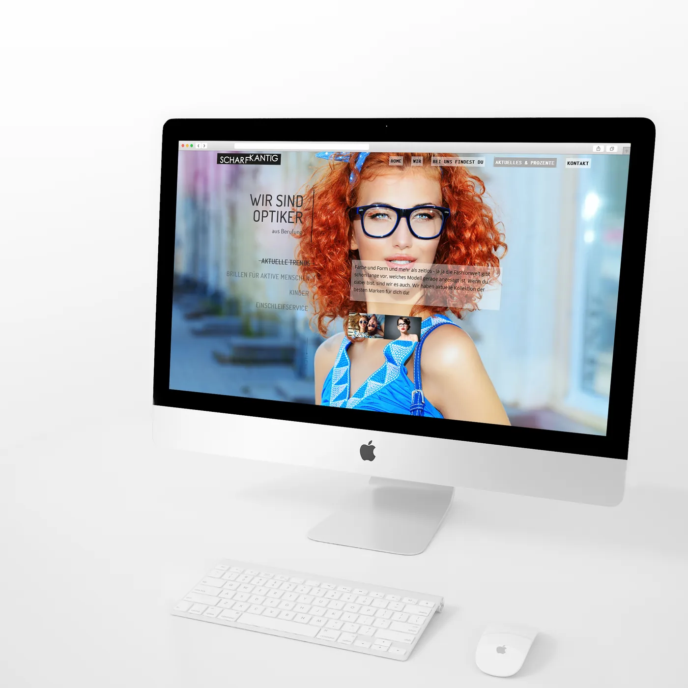 Webdesign Altlandsberg – Startseite des Optikers scharfkantig