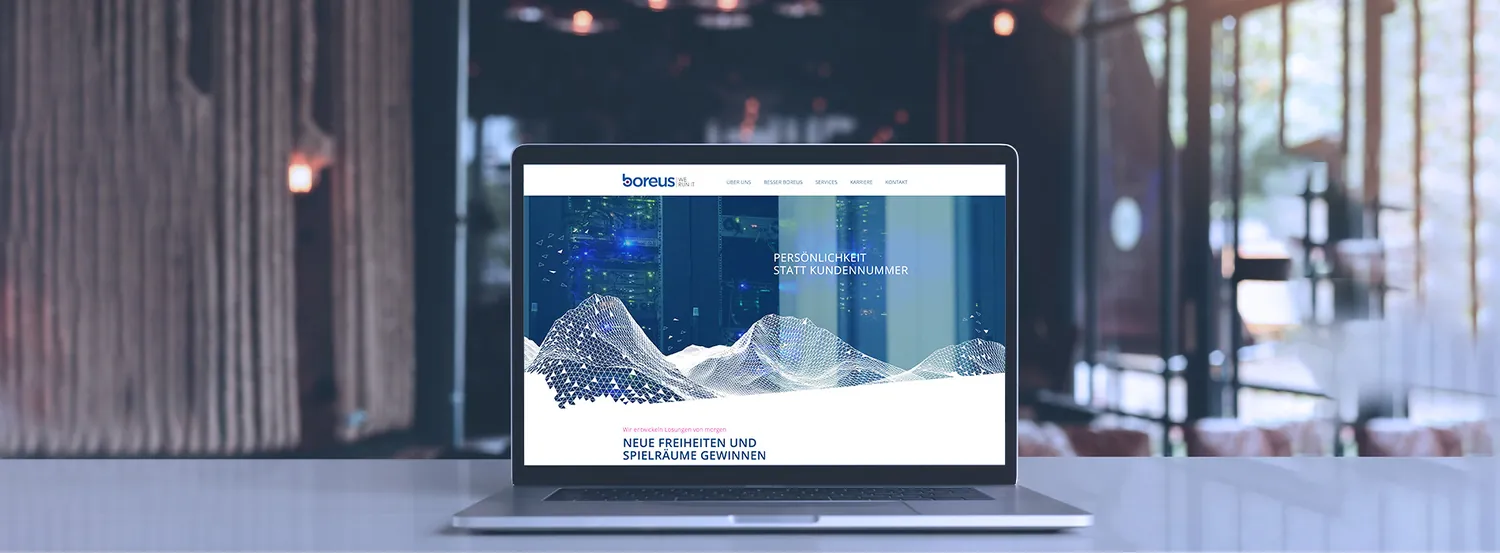 Webdesign für Boreus in Stralsund – responsive Unternehmenswebsite auf dem Laptop