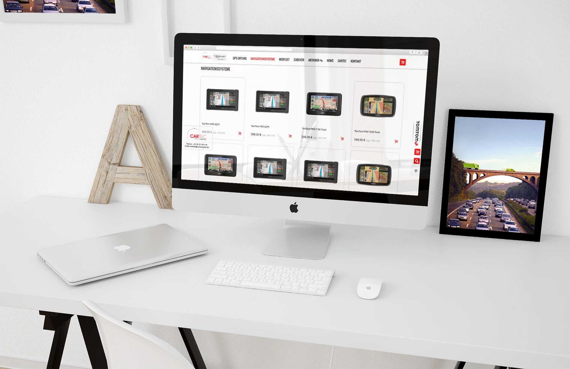 Webshop von CARTEC mit Navigations- und Ortungstechnik – E-Commerce von brandhands