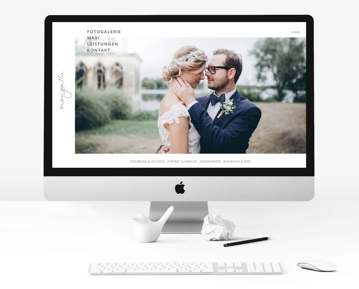 Website der Fotografin Maxi Genthe aus Wriezen auf einem Bildschirm