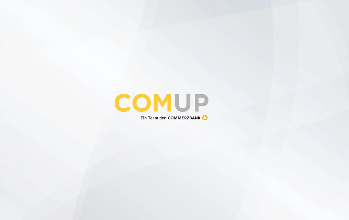 Wortmarke und Logo COMUP – ein Team der Commerzbank für Start-up-Finanzierung