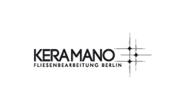 Logo KERAMANO mit Funkeln als Zeichen